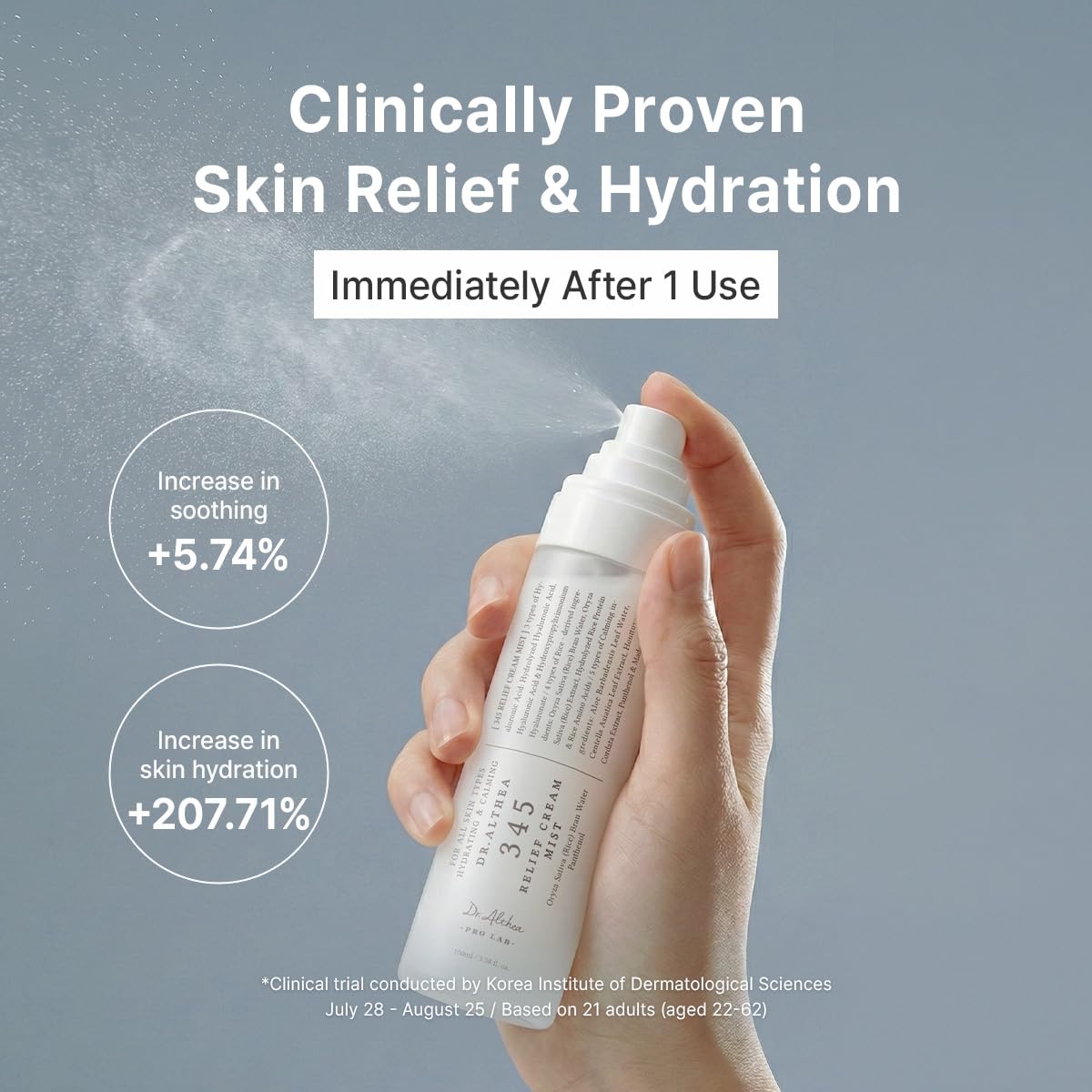 Dr.Althea products in hand to show travel-friendly size and portability