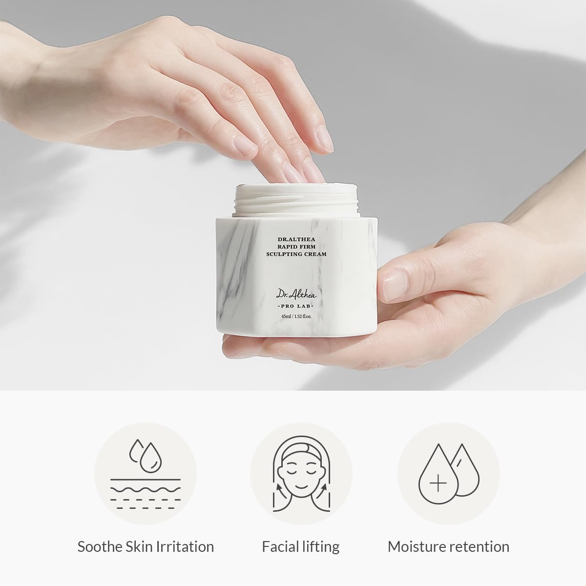 Dr.Althea application on hands demonstrating smooth spreadability and glow