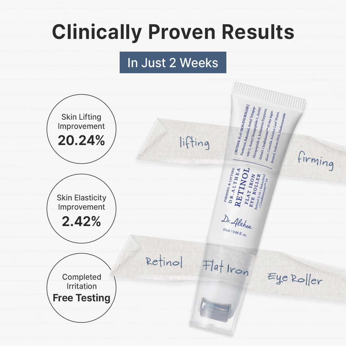 Dr.Althea bottle in hand to show compact size and travel-friendly benefit