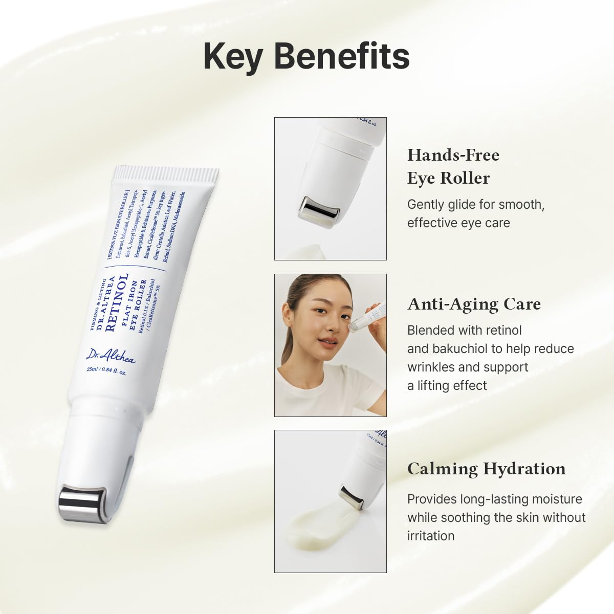 Dr.Althea serum texture on skin highlighting hydration and fast absorption