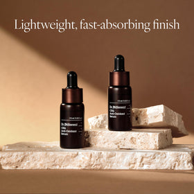 Dr.Different CEQ on bathroom shelf in morning routine setting, conveys daily-use convenience