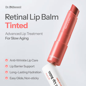 Dr.Different open tube showing smooth balm tip and silky glide texture for quick application