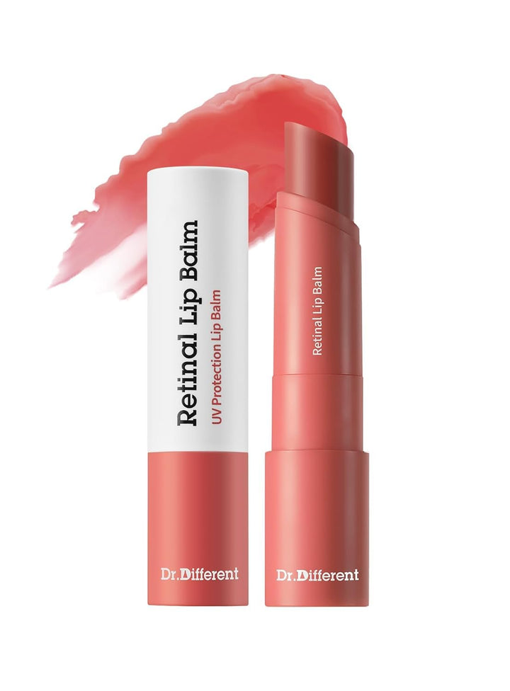 Dr.Different front view of closed tinted lip balm showing sleek packaging and easy carry benefit