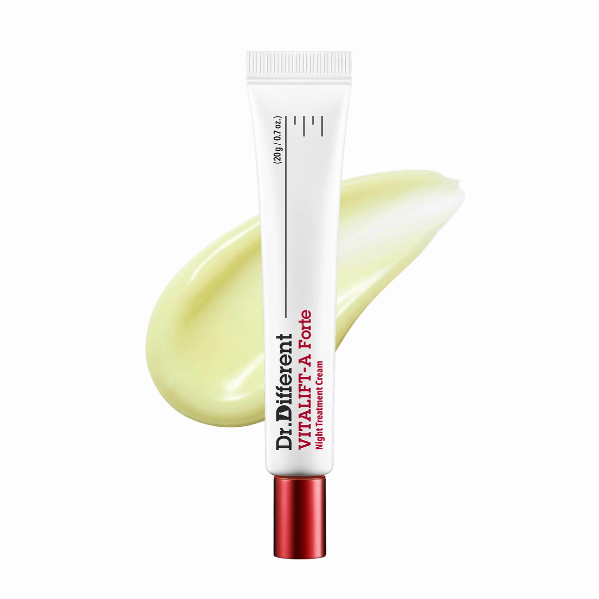 Dr.Different front tube view shows clinical packaging and clear potency