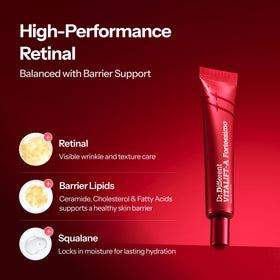 Dr.Different ingredient label close-up highlighting retinal concentration clarity