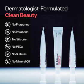 Dr.Different on bathroom vanity styled to show lifestyle use and routine integration
