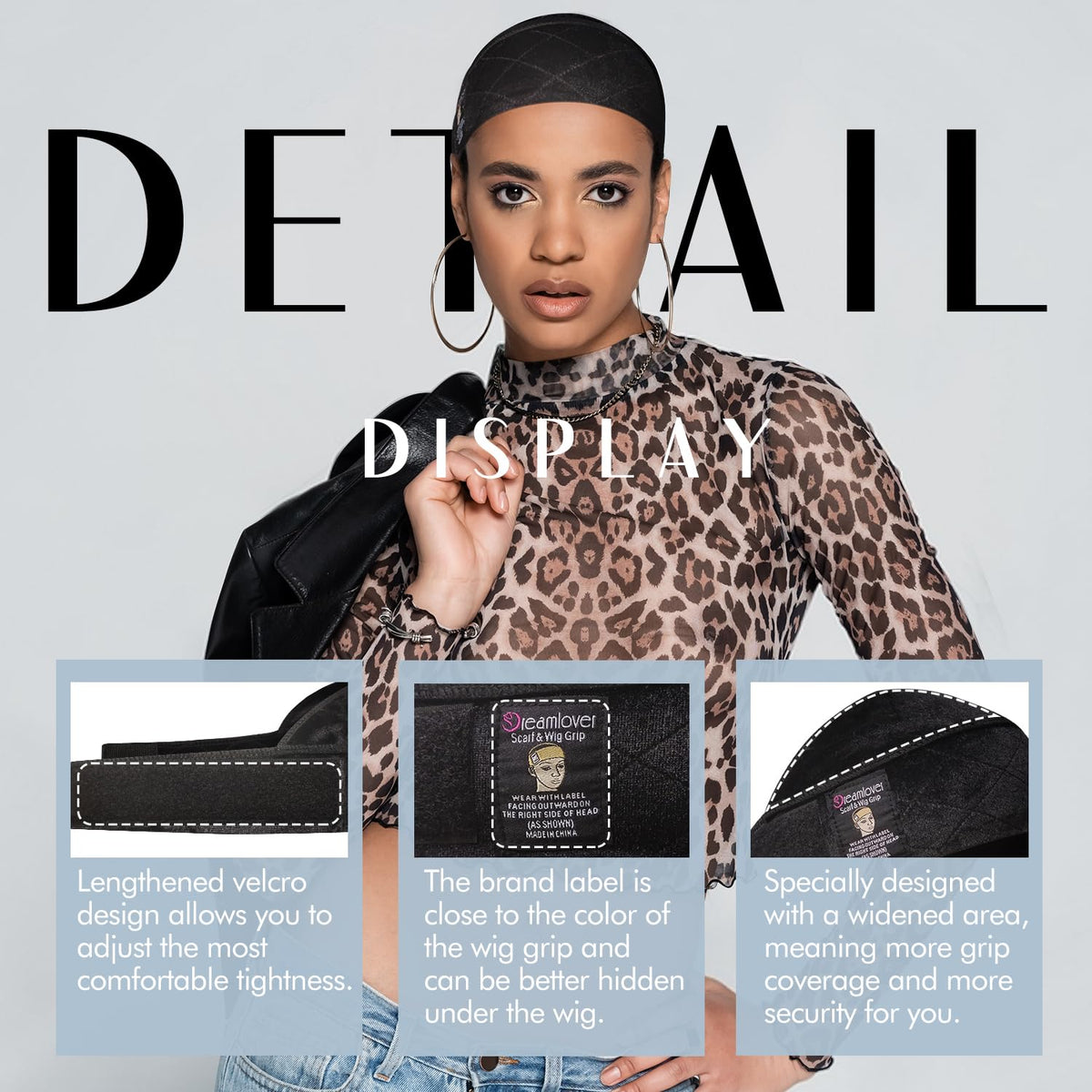 Dreamlover band next to ruler showing width and scale for full hairline coverage and comfort