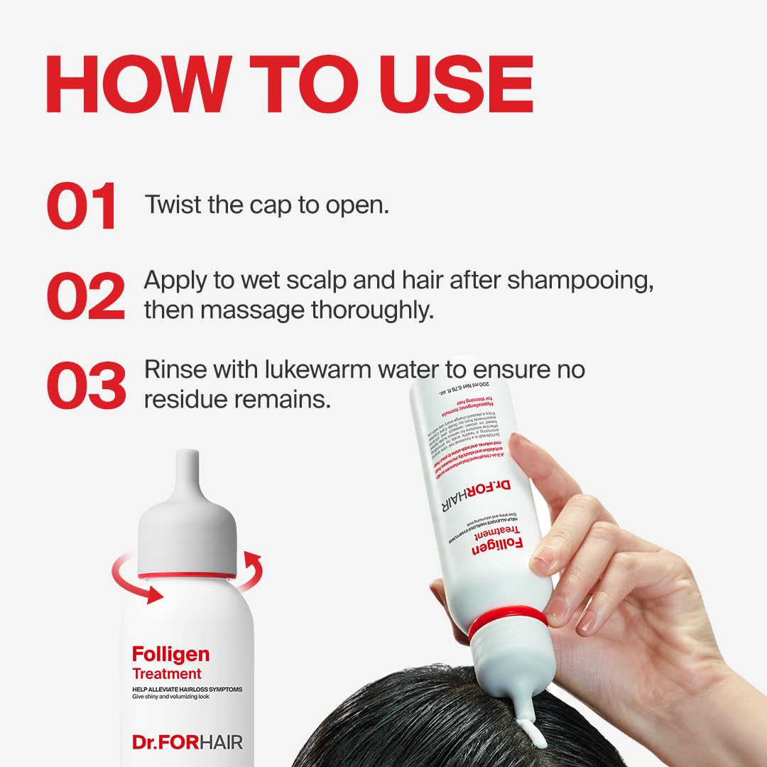 DR.FORHAIR applying treatment to scalp demonstrating easy distribution