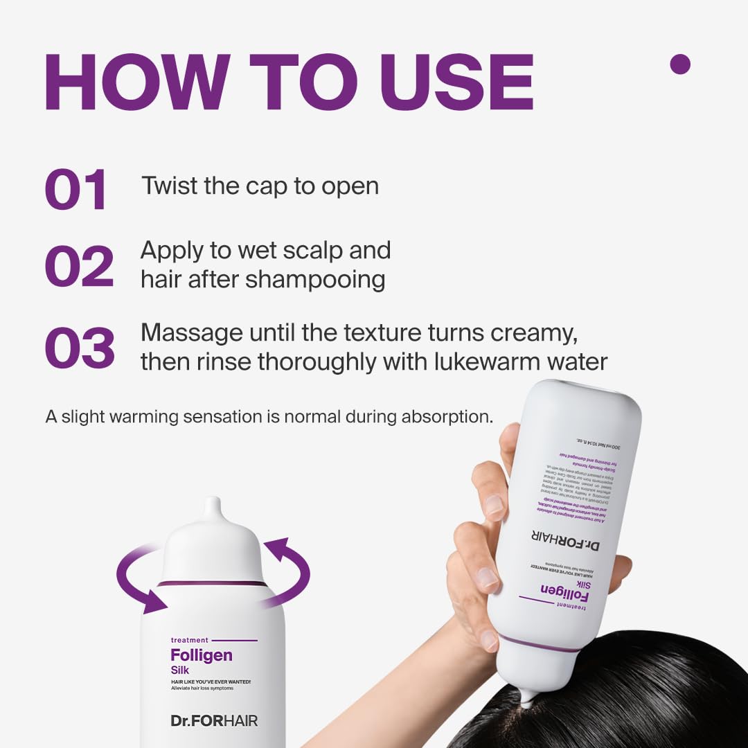 DR.FORHAIR silky cream texture that spreads for soft hair