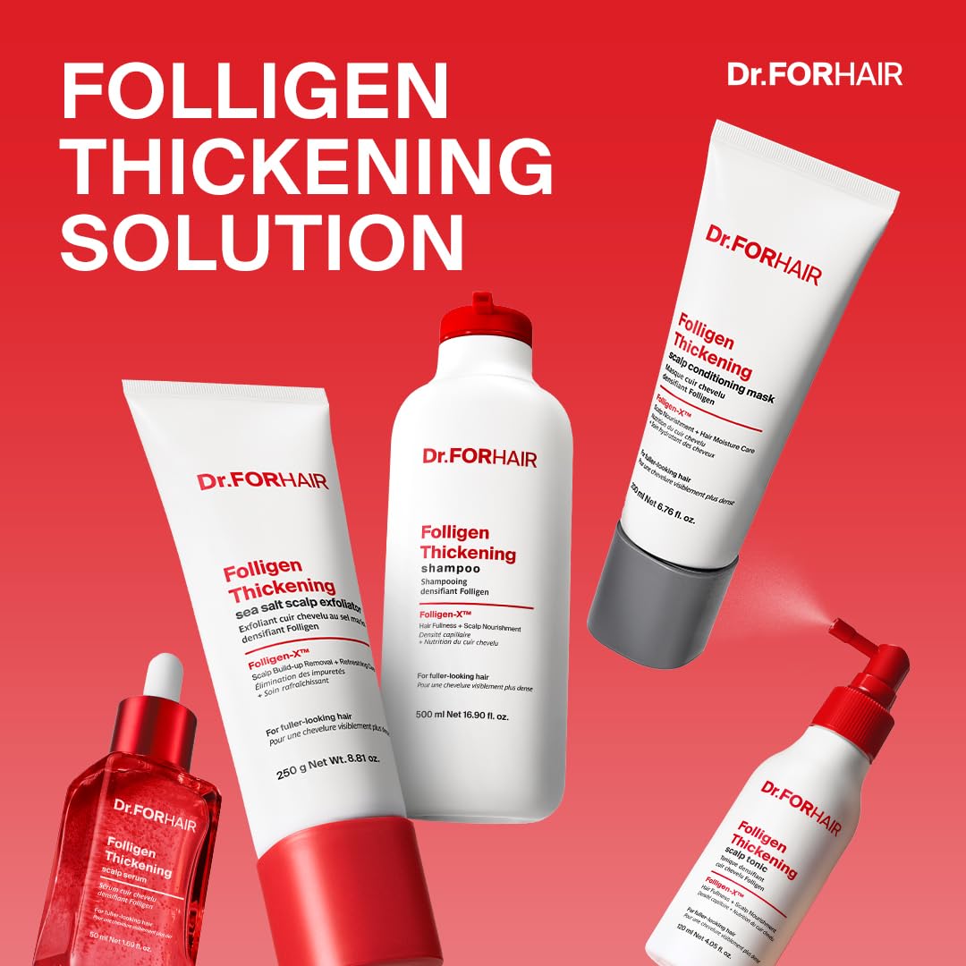 DR.FORHAIR illustrative before-and-after visual suggesting fuller-looking hair benefit