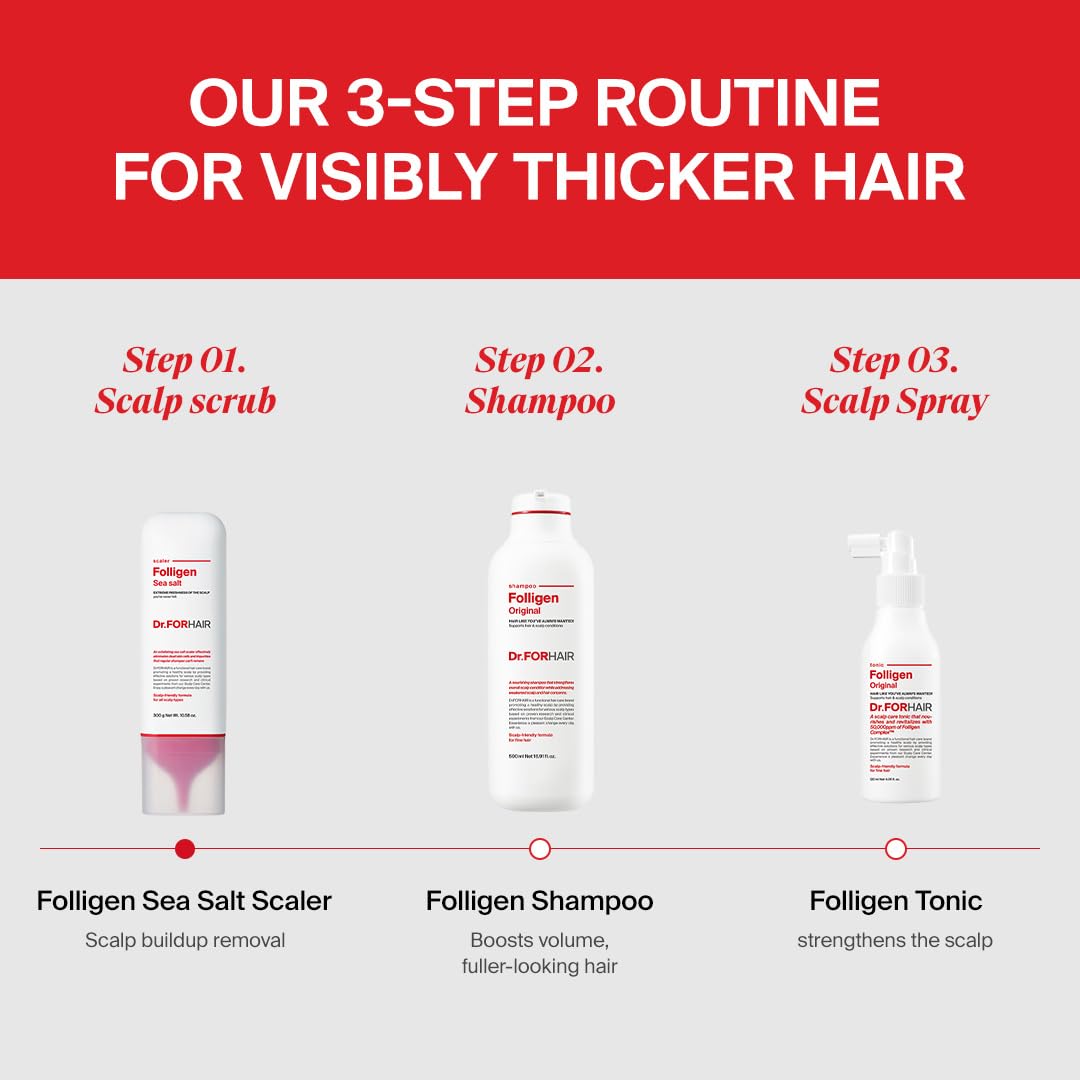 DR.FORHAIR shampoo being applied in shower for refreshed scalp benefit