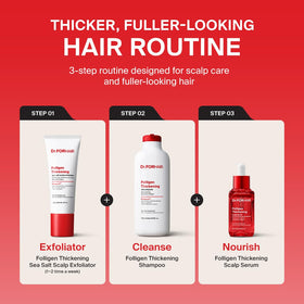DR.FORHAIR bottle on bathroom shelf in lifestyle setting showing routine-friendly benefit
