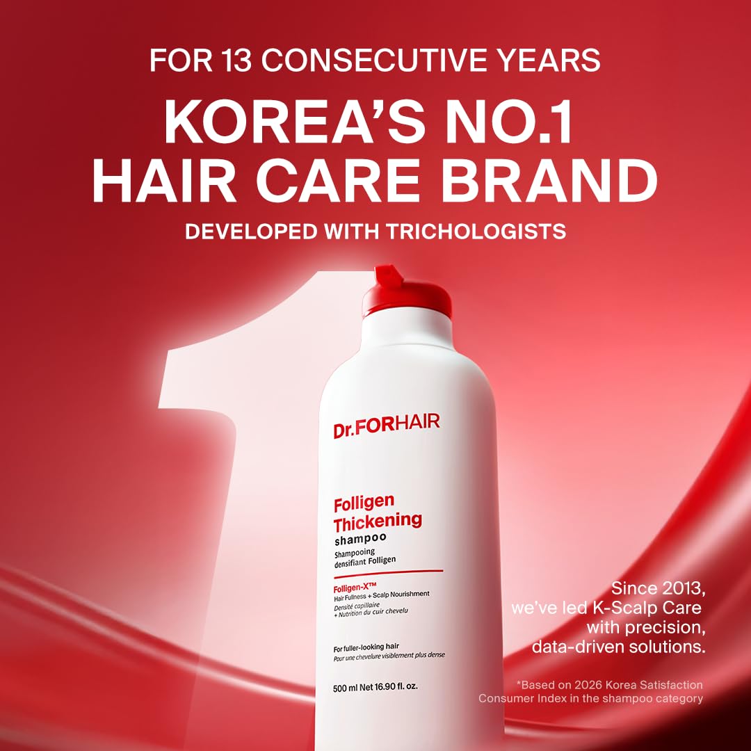 Dr.FORHAIR close-up pump dispensing shampoo illustrating easy application benefit