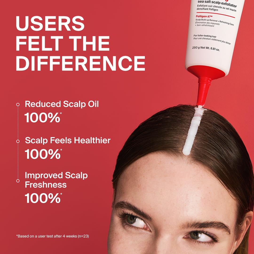 DR.FORHAIR scrub applied to wet scalp illustrating gentle exfoliation action