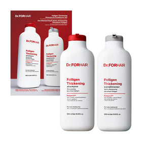 DR.FORHAIR duo front packaging showing both bottles and volume benefit
