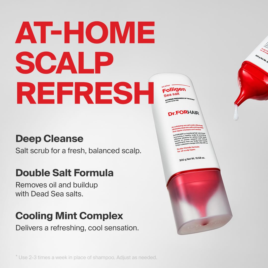 DR.FORHAIR product on hand being applied to scalp for deep cleanse benefit