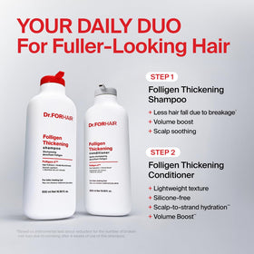 DR.FORHAIR shampoo label close-up highlighting key ingredients benefit