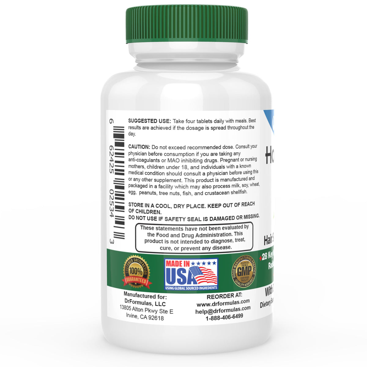 Hand holding DrFormulas bottle for size reference and convenience