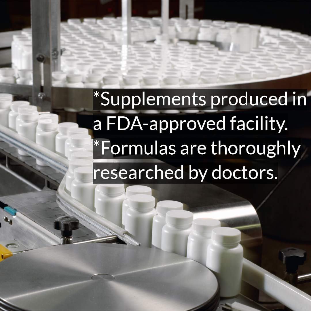 DrFormulas capsules next to water to illustrate serving routine
