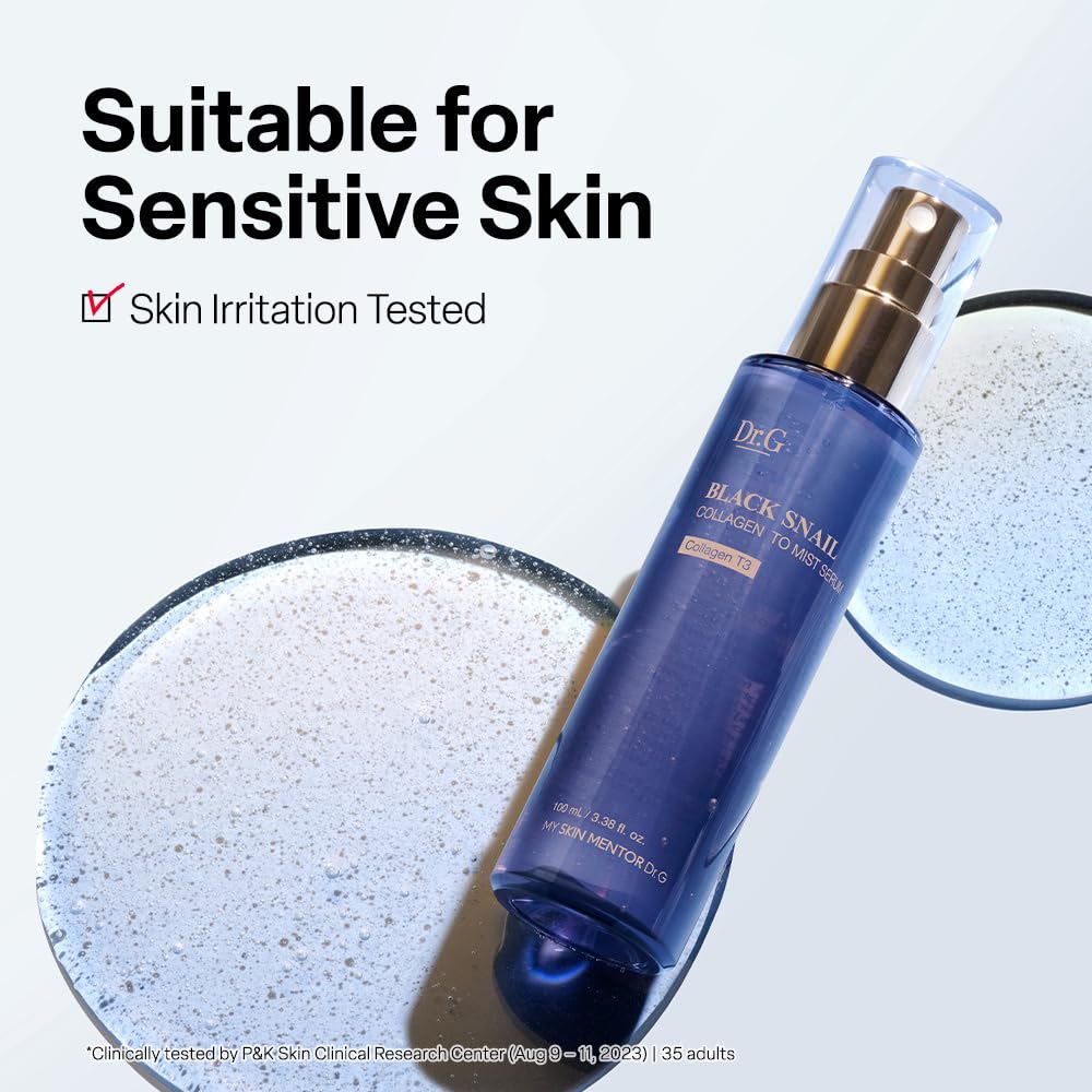 Dr.G bottle on a bathroom vanity indicating everyday skincare use