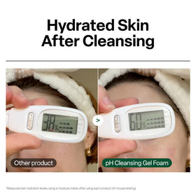 Dr.G foam lather detail showing soft bubbles for low‑friction cleansing