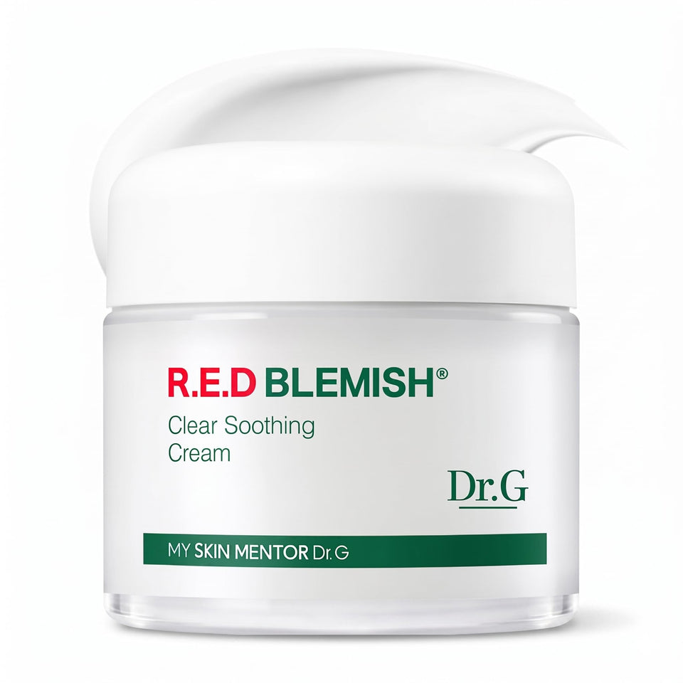 Dr. G jar front view showing calming moisturizer and compact jar benefit
