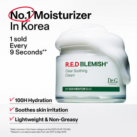 Dr. G cream texture on fingertip displaying lightweight gel-cream absorption