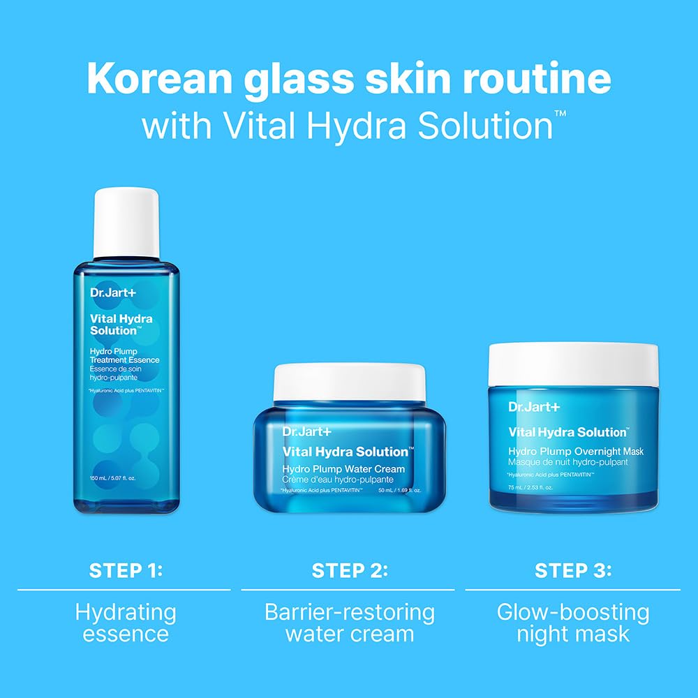 Dr.Jart+ before and after morning skin showing plump, dewy improvement