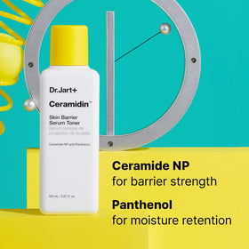 Dr.Jart+ bottle label detail showing ceramide ingredient and barrier benefits