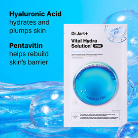 Dr.Jart+ Ceramidin mask detail with ceramide ingredient bottle for barrier support