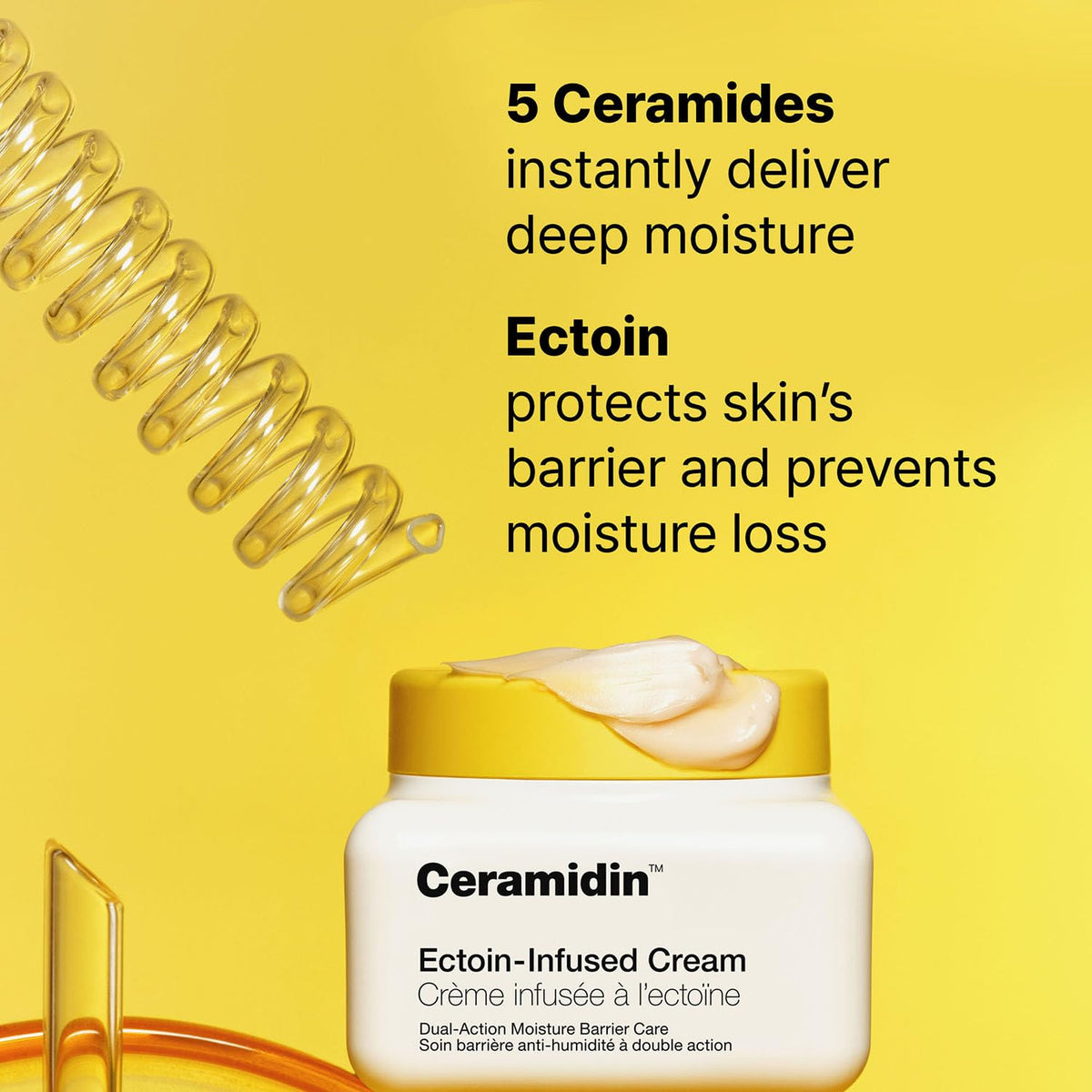 Dr.Jart+ open jar with label visible highlighting key ingredients and barrier support