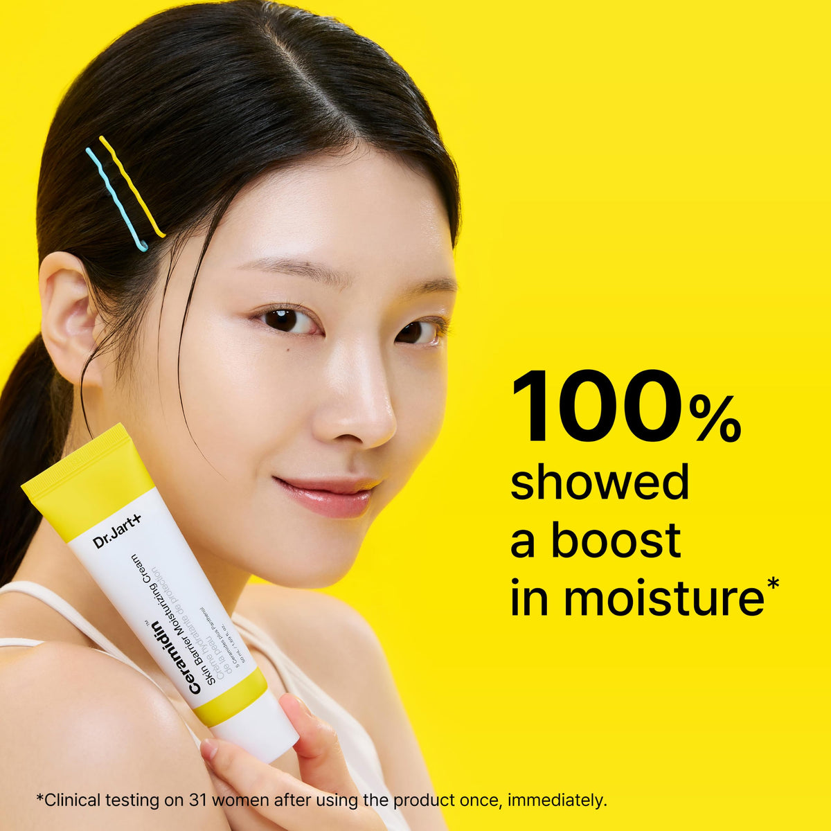 Dr.Jart+ Ceramidin jar alongside Ceramidin toner, shows routine pairing benefit