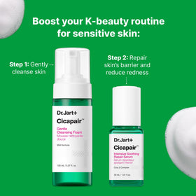 Dr.Jart+ applied on hand demonstrating soothing finish and non-greasy absorption