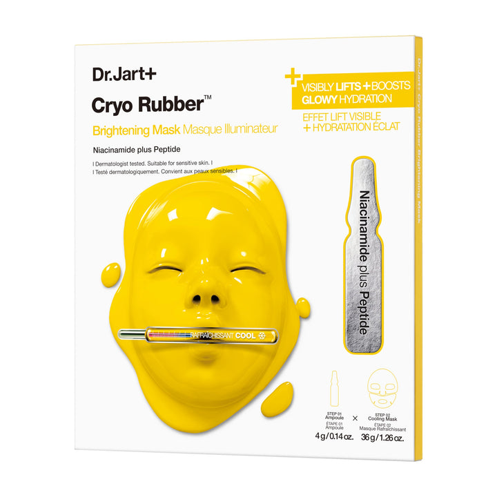 Dr.Jart+ product box front showing brightening mask benefit