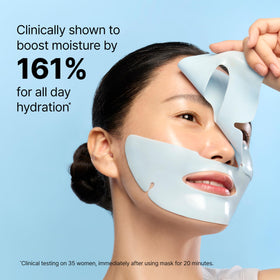 Person wearing Dr.Jart+ mask demonstrating cooling comfort and fast hydration