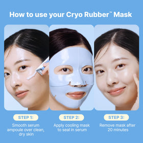 Hand holding Dr.Jart+ mask and ampoule showing compact travel-friendly size