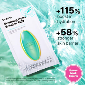 Dr.Jart+ sheet mask applied on face demonstrating soothing fit and comfort