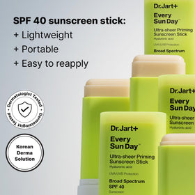 Dr.Jart+ stick with cap off showing smooth texture and easy glide benefit