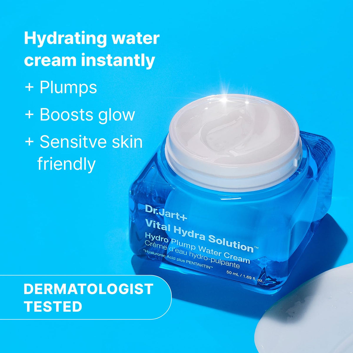 Dr.Jart+ close-up texture shot highlighting lightweight hydrating gel