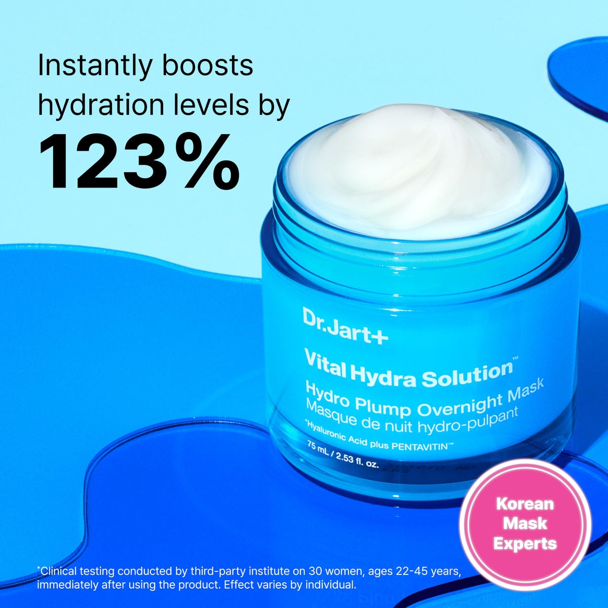 Dr.Jart+ gel texture close-up illustrating lightweight, fast-absorbing hydration