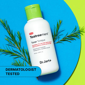 Dr.Jart+ toner on bathroom shelf next to moisturizer, showing routine prep benefit