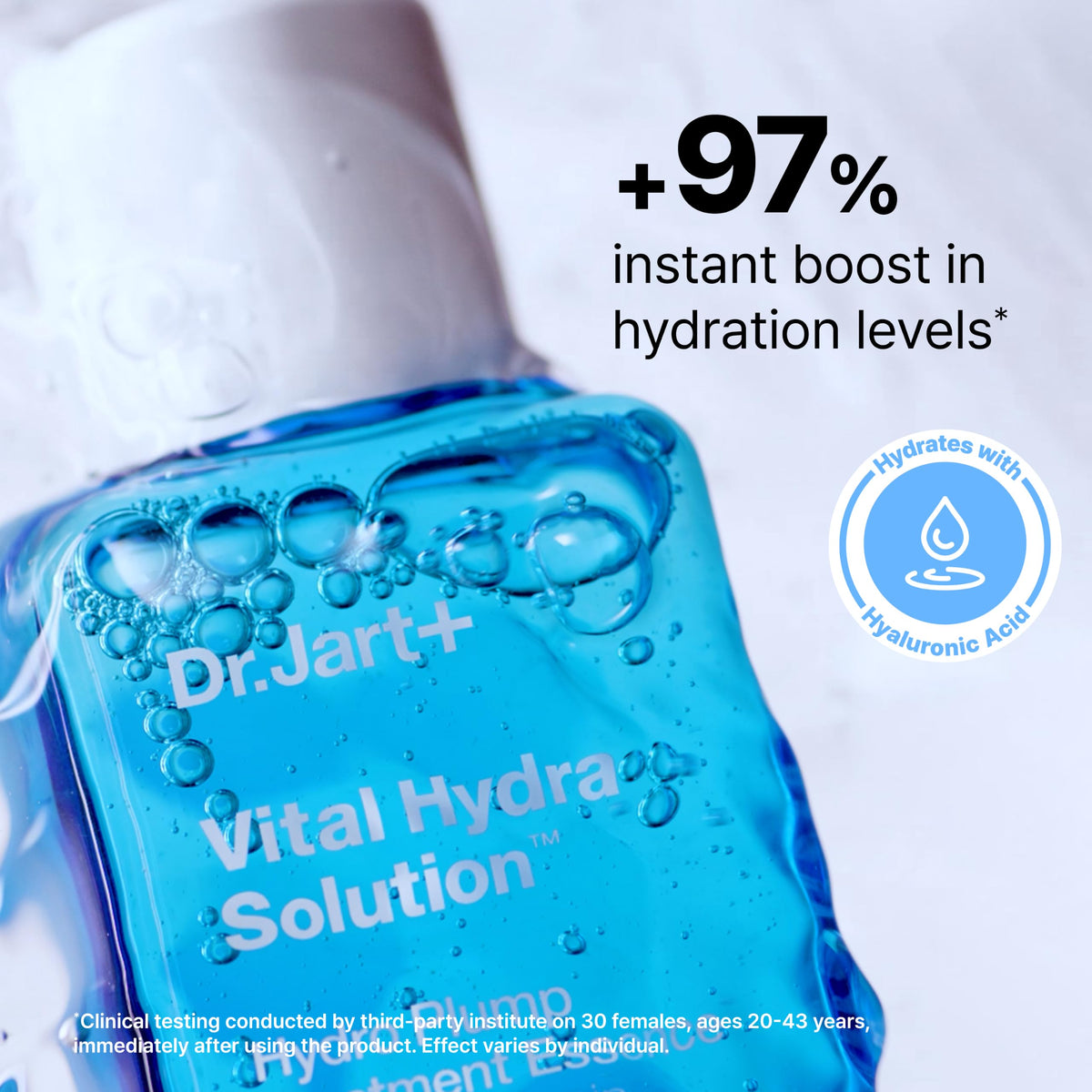 Dr.Jart+ applied on hand demonstrating quick absorption and plumpness