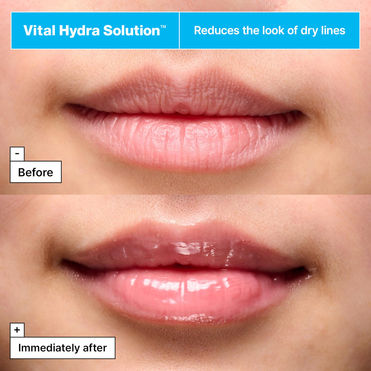 Dr.Jart+ being applied to lips demonstrating immediate plumping and smoothing benefit
