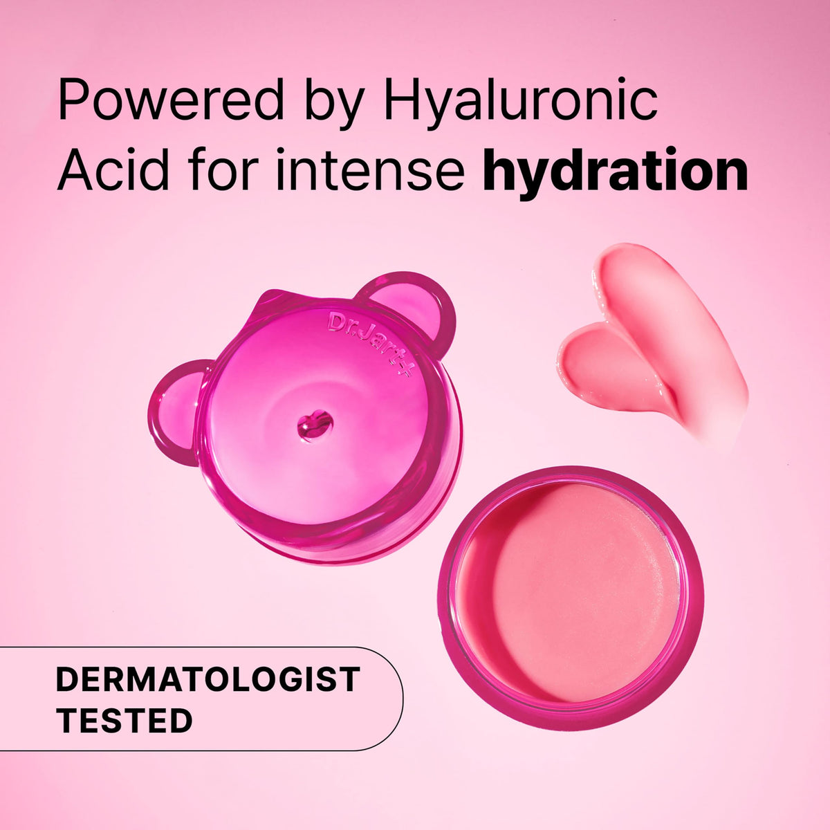 Dr.Jart+ label detail close-up highlighting ingredient list and dermatologist-tested claim