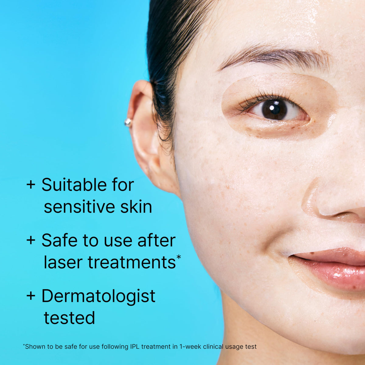 Dr.Jart+ mask applied on face demonstrating immediate hydration