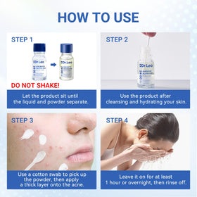 Dr.Leo being applied to chin by a user benefit: discreet, focused blemish care