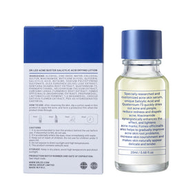 Dr.Leo bottle inside travel pouch showing on-the-go blemish control