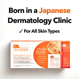 DR.MEDION fizzing CO2 on skin demonstrating gentle activation and tightening effect