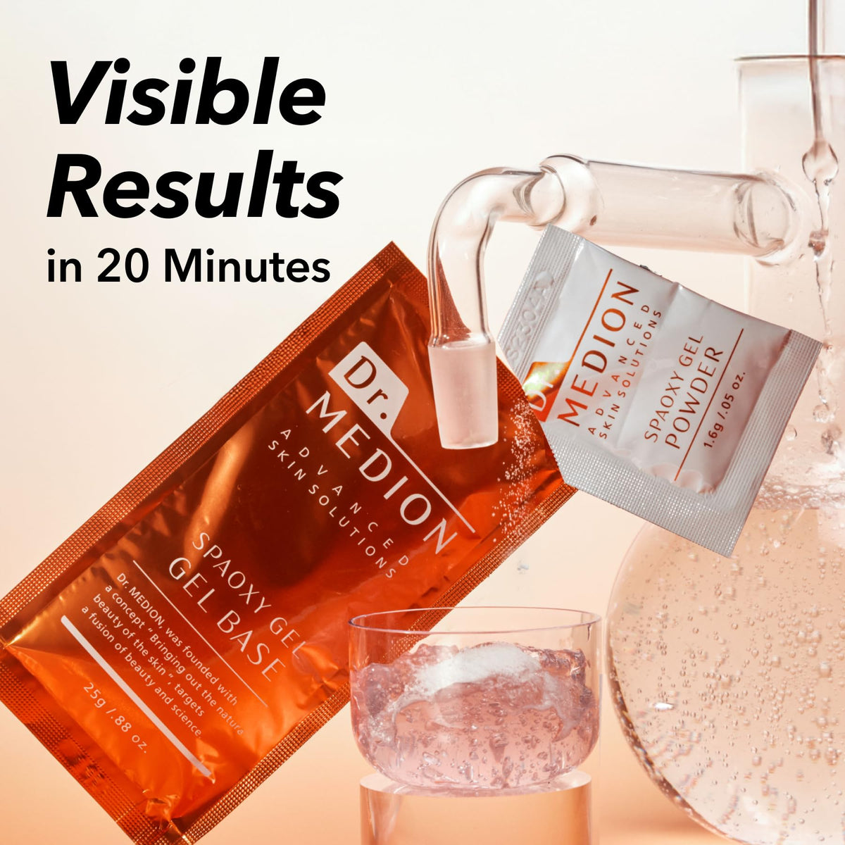 DR.MEDION open gel tube with powder packet ready to mix for quick treatment