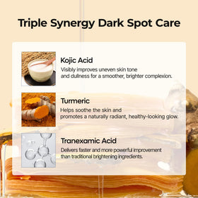 Dr.Melaxin ingredients label highlighting kojic acid and tranexamic acid benefits
